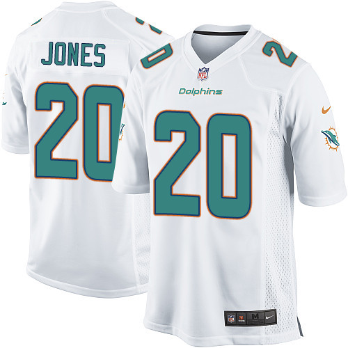 Youth Elite Reshad Jones Nike Jersey White Road - #20 NFL Miami Dolphins